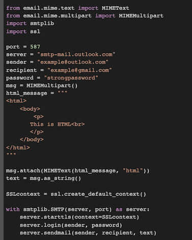 Python email HTML