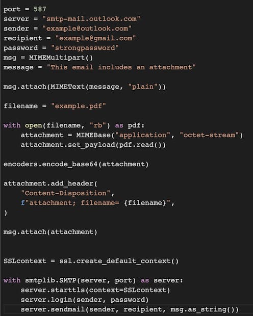 Python email attachment