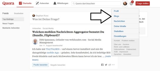Quora Blogging starten in deutsch