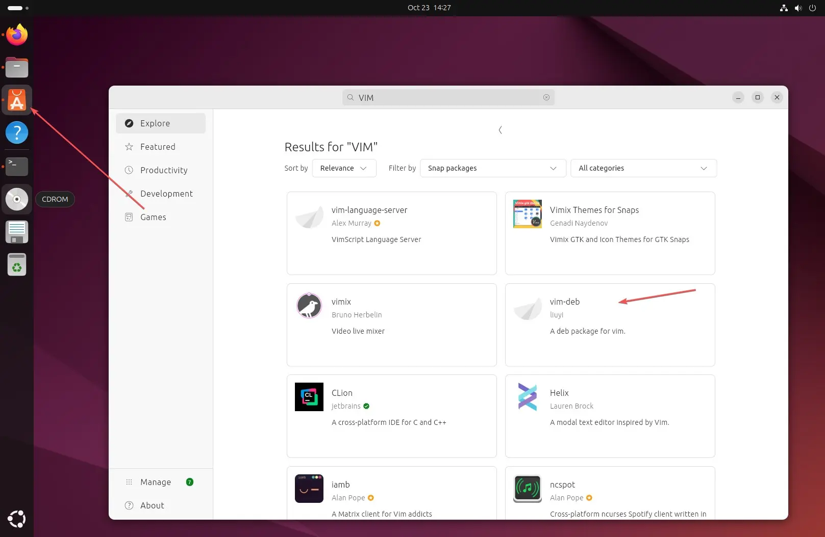 Install VIM Deb on Ubuntu without terminal
