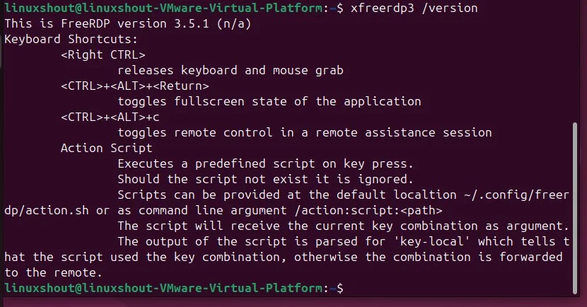 check freerdp installed version on Ubuntu