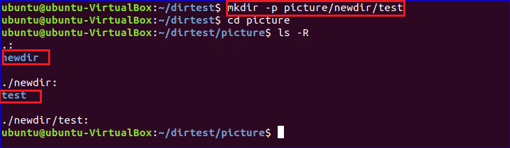Bash mkdir not existent path