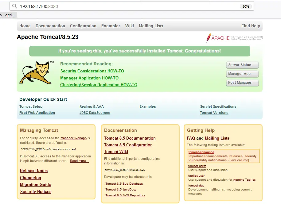apache tomcat installation