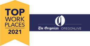 TWP_Oregon_2021_AW Top Workplaces 2021 The Oregonian blue and yellow banner