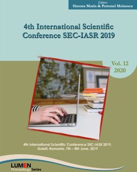 Vol. 12 | 4th international scientific conference SEC-IASR 2019 - Simona MARIN, Petronel MOISESCU (editors) 12 Publish with LUMEN The Scientific Publishing House publish now your work, abstract, opening, research or proceeding at Lumen Scientific Publishing House
