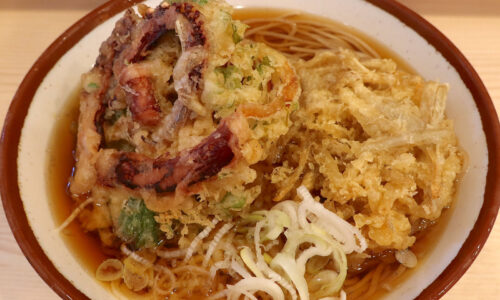 仙台「そばの神田」でごぼうかき揚げ&ゲソかき揚げそば