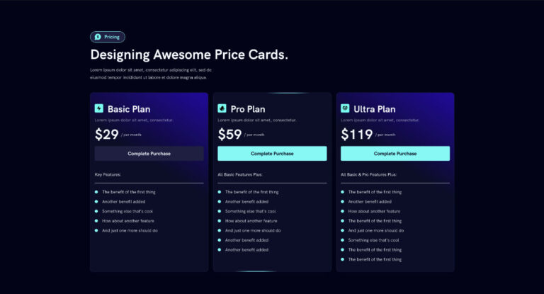 Pricing plans: Basic, Pro, Ultra.
