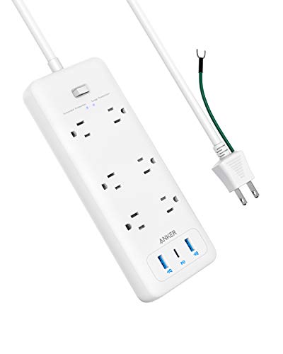 Anker PowerPort Strip PD 6(USBタップ 電源タップ コンセント差込口 6口 USB-C 1ポート USB-A 2ポート 延...