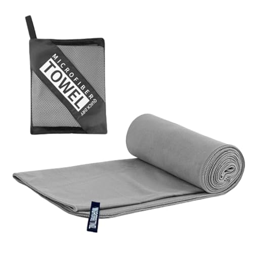 Phyxiul 速乾タオル スポーツタオル 旅行タオル バスタオル スイミングタオル 防臭 耐久性 速乾 軽量 収納袋付き 80x40cm (グレー) Phyxiul 速乾タオル スポーツタオル 旅行タオル バスタオル スイミングタオル 防臭 耐久性 速乾 軽量 収納袋付き 80x40cm (グレー)