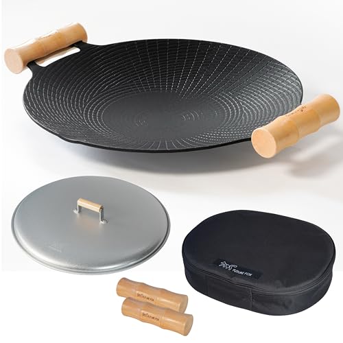 FUTUREFOX マルチグリドル 鉄板 深さ4cm 深型 直径32cm 蓋付き 4点セット (本体+蓋+ハンドル+収納ケース) FUTUREFOX マルチグリドル 鉄板 深さ4cm 深型 直径32cm 蓋付き 4点セット (本体+蓋+ハンドル+収納ケース)