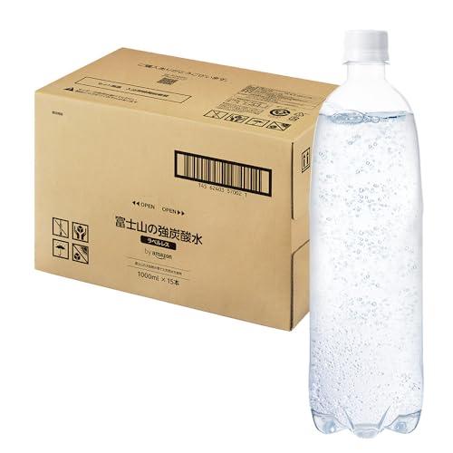 by Amazon 炭酸水 ラベルレス 1000ml ×15本 富士山の強炭酸水 バナジウム含有 ペットボトル 静岡県産 1L ボトル 割り材 by Amazon 炭酸水 ラベルレス 1000ml ×15本 富士山の強炭酸水 バナジウム含有 ペットボトル 静岡県産 1L ボトル 割り材