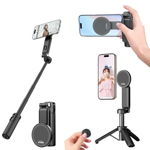 スマホ三脚 磁気 自撮り棒 多機能スマホグリップ リモコン付き スタンド&手持ちモード Masgafeに対応 360度回転 5段階伸縮 軽量 折りたたみ式 日本語取扱説明書 Vlog/ビデオ通話/撮影/会議などに適用 スマホ三脚 磁気 自撮り棒 多機能スマホグリップ リモコン付き スタンド&手持ちモード Masgafeに対応 360度回転 5段階伸縮 軽量 折りたたみ式 日本語取扱説明書 Vlog/ビデオ通話/撮影/会議などに適用