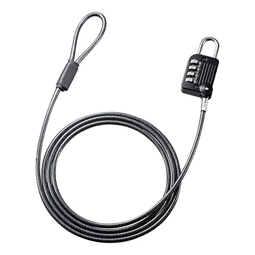 サンワサプライ(Sanwa Supply) セキュリティワイヤー一体型ダイヤル錠(ブラック) SLE-32S サンワサプライ(Sanwa Supply) セキュリティワイヤー一体型ダイヤル錠(ブラック) SLE-32S