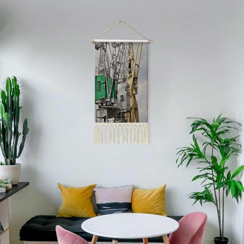 タペストリー 掛け軸 掛け物 レトロ 港湾クレーン 港湾クレーン出荷荷積みクレーン 497766 壁飾り クリームカーキターコイズ 綿麻印刷 25cm×38cm タペストリー 掛け軸 掛け物 レトロ 港湾クレーン 港湾クレーン出荷荷積みクレーン 497766 壁飾り クリームカーキターコイズ 綿麻印刷 25cm×38cm