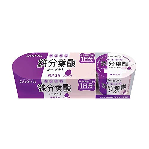 オハヨー乳業 きょうの鉄分葉酸ヨーグルト (75g×3)×8パック オハヨー乳業 きょうの鉄分葉酸ヨーグルト (75g×3)×8パック