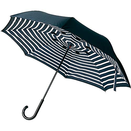 (サーカス) 逆さに開く二重傘 (ストライプ×ブラック) (662-3823p) (サーカス) 逆さに開く二重傘 (ストライプ×ブラック) (662-3823p)