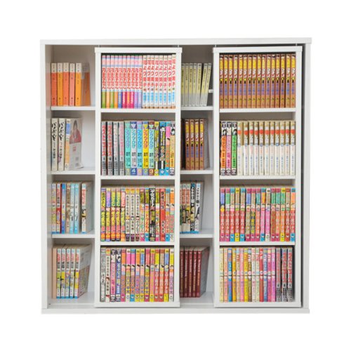 山善(YAMAZEN) マンガ収納スライド本棚(幅90 高さ92) ホワイト CRSS-9090(WH) 山善(YAMAZEN) マンガ収納スライド本棚(幅90 高さ92) ホワイト CRSS-9090(WH)