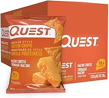 Quest Nutrition Nacho Cheese Flavour Tortilla Style Protein Chips, High Protein, Gluten Free, Baked, Not Fried, 1g...