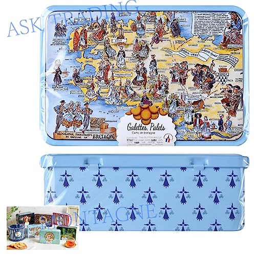 La Trinitaine (ラ・トリニテーヌ) 厚焼きパレット & 薄焼きガレット 缶入り クッキー お菓子缶 海外 輸入 商品カードつき ブルターニュマップ La Trinitaine (ラ・トリニテーヌ) 厚焼きパレット & 薄焼きガレット 缶入り クッキー お菓子缶 海外 輸入 商品カードつき ブルターニュマップ