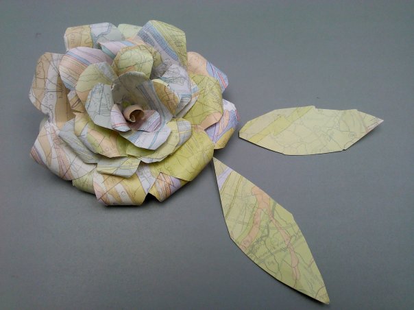 Paper Map Rose Paper Map Rose made from a reused map