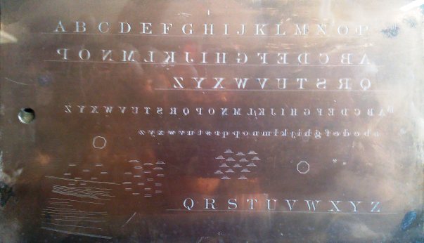 Copper plate engraving Copper plate engraving showing hand drawn map symbols and typography. The beginnings of Williams & Heintz Map Corp., Est.1921