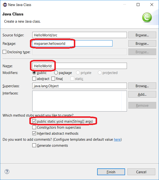 08 - mXparser - Hello World - JAVA - Eclipse Mars 1