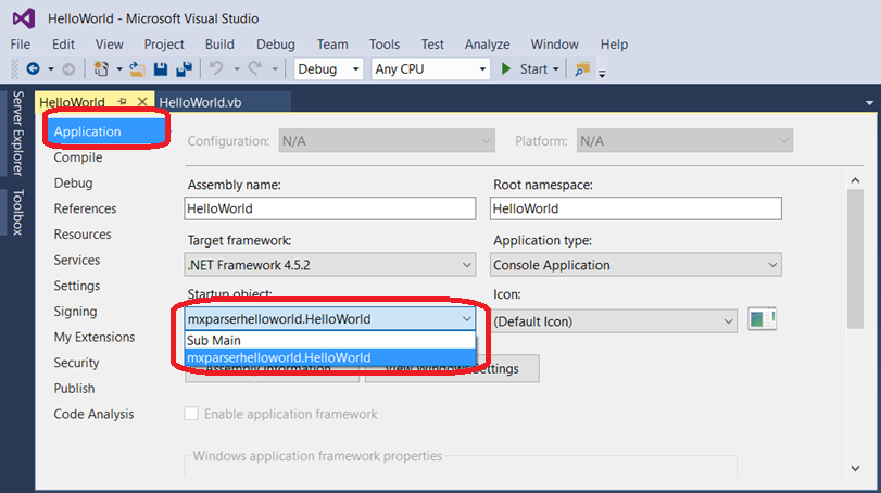 10 - mXparser - Hello World - Visual Basic - Visual Studio 2015