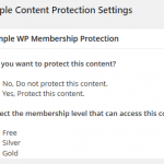 WordPress Simple Membership Levels Settings