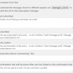 Subscribe To Double-Opt-In Comments Plugin Options