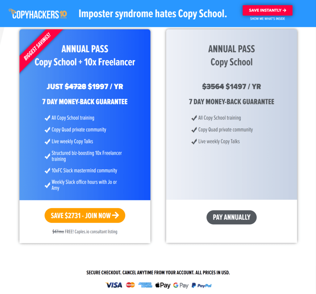 Become-A-Great-C | MemberPress copyhackers pricing page