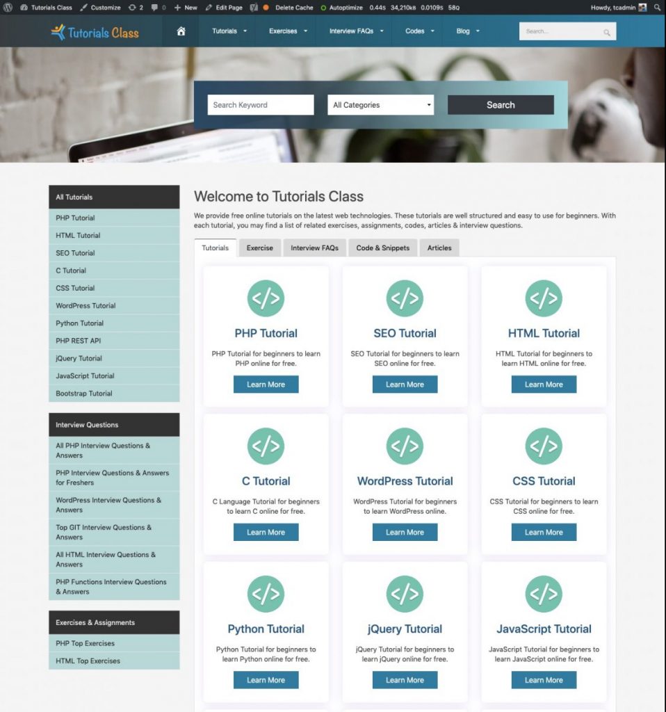 Tutorials Class Portal
