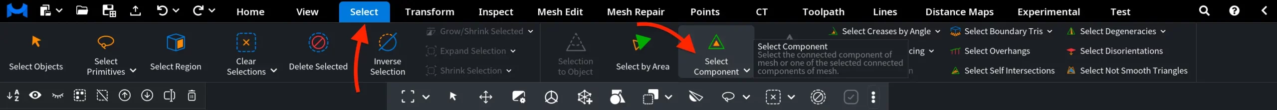 Select Component: Where to Find