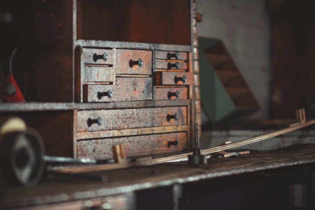 old wood toolbox