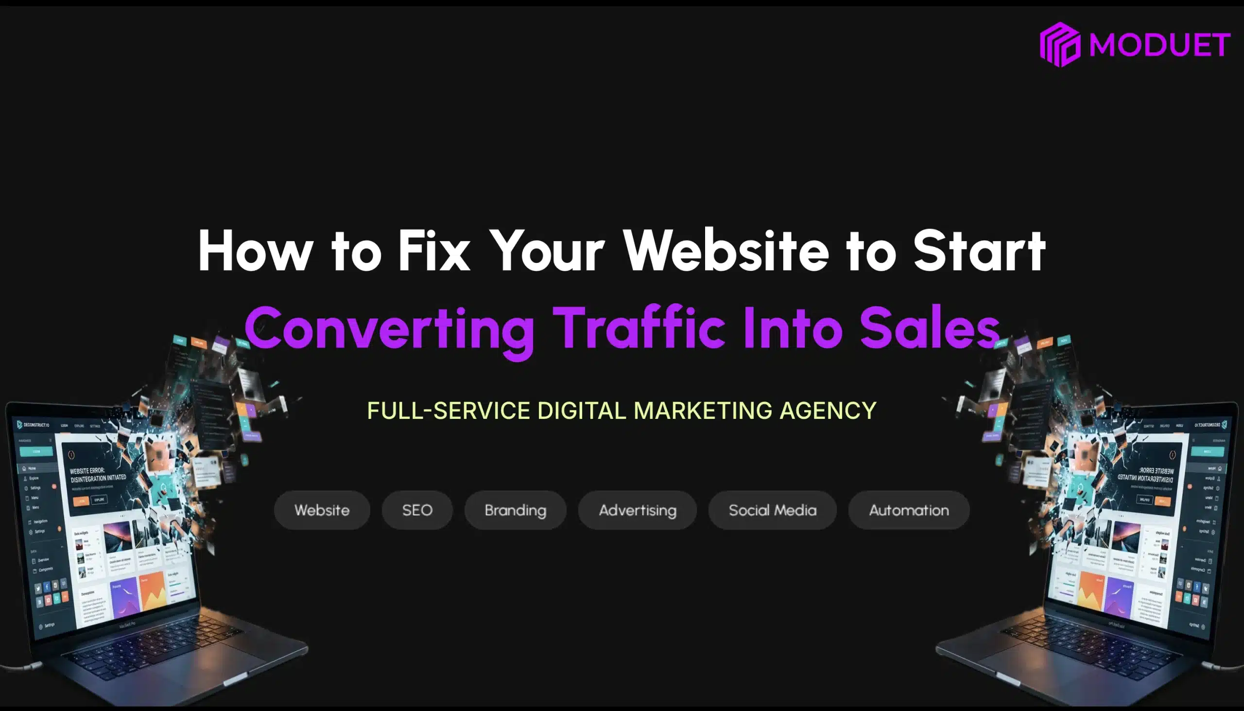 How to fix your website to start converting traffic into sales MoDuet Presentation at Louisville SBDC Webinar on Website Conversion