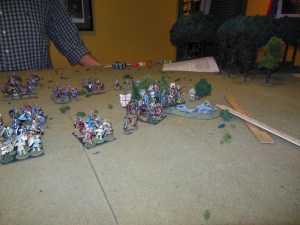 Del's right flank taking hill objective awaiting charge from George