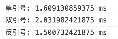 使用单引号、双引号或反引号的性能对比