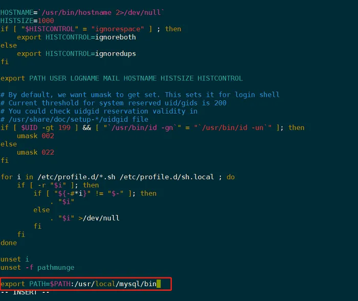 添加 MySQL 环境变量