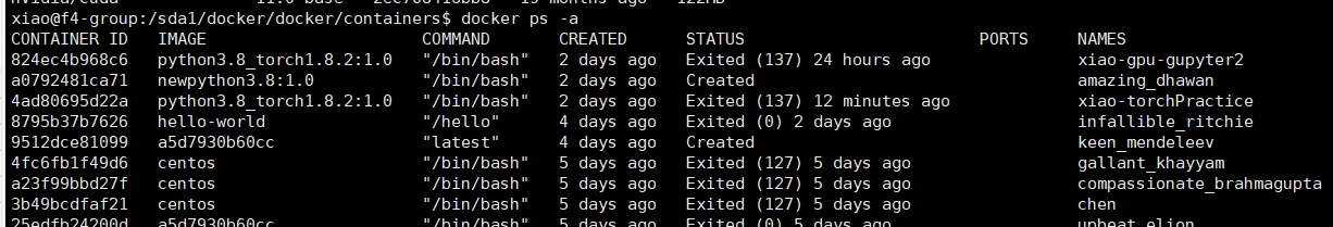 查看需要修改的容器 ID