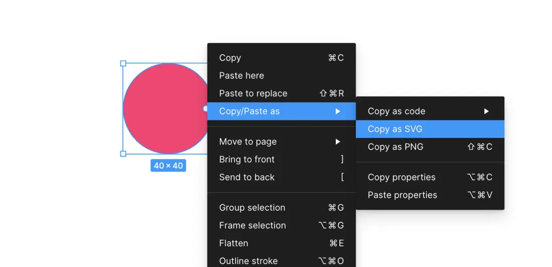 以 Figma 为例,然后复制出 SVG