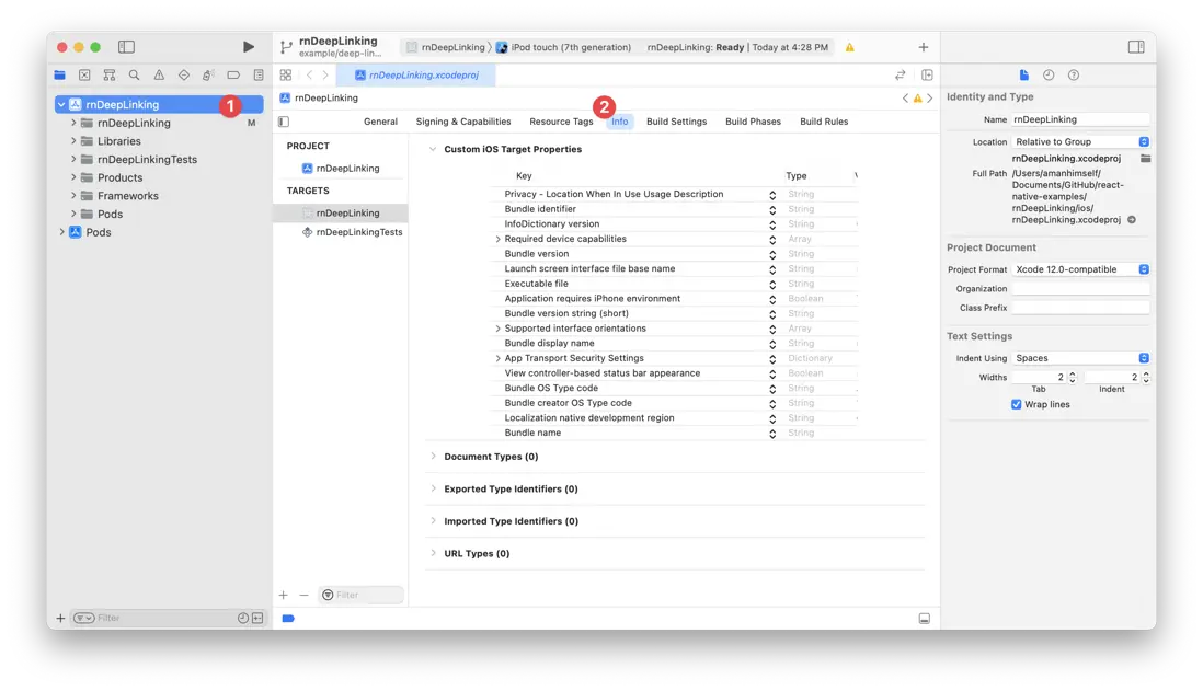 导航到信息选项卡