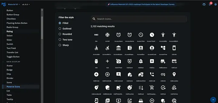 Material UI Icons:谷歌风格全掌控