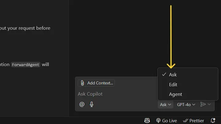 VS Code 聊天栏三个模式