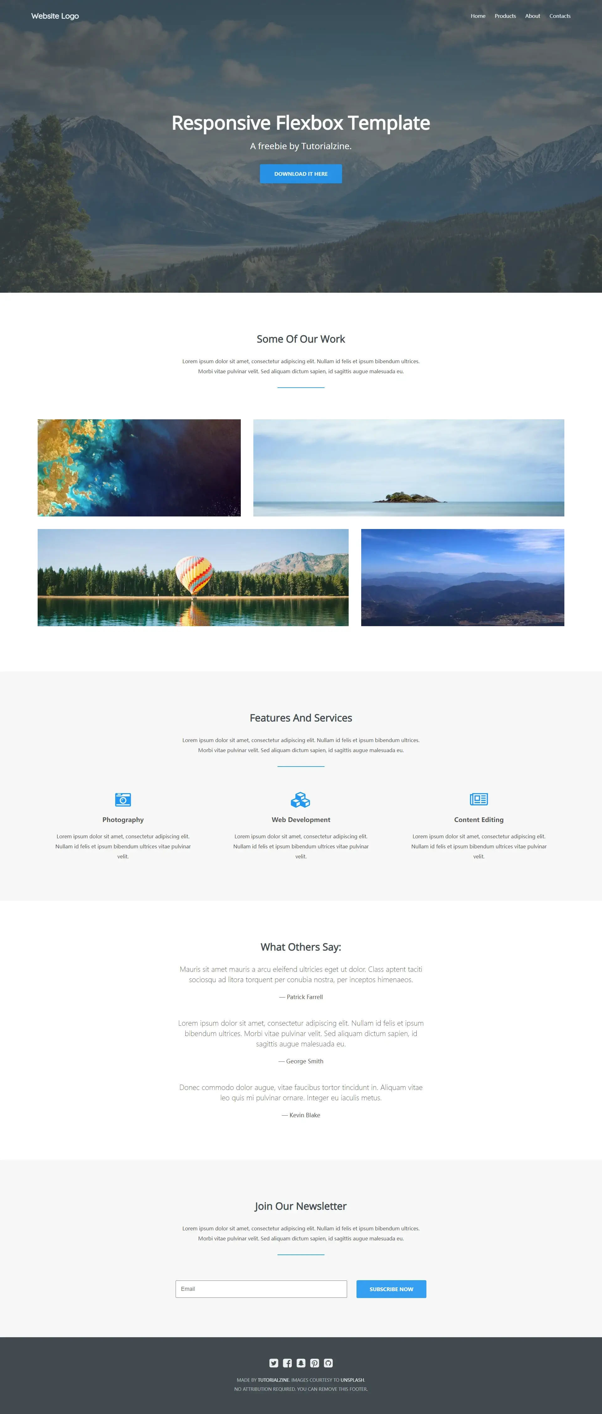 基于 Flexbox 实现的响应式首页模板