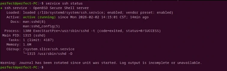 service 检查 ssh 服务状态的截图
