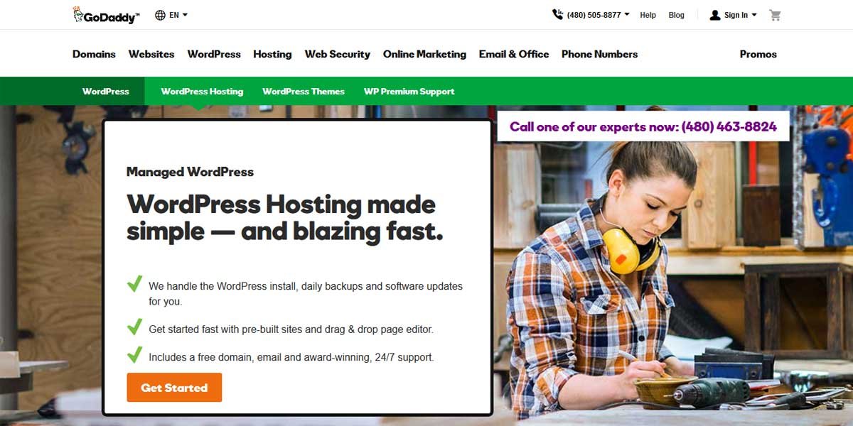 Best WordPress Hosting on #8 GoDaddy