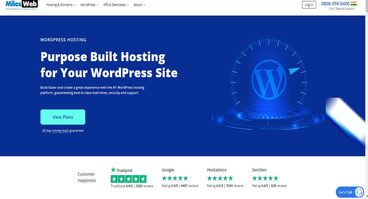 Best WordPress Hosting #3-MilesWeb