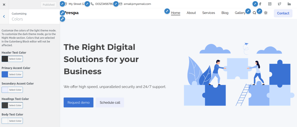 Prespa Theme Options