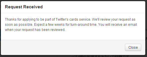 Twitter Cards申請完了画面 Twitter Cards申請完了画面