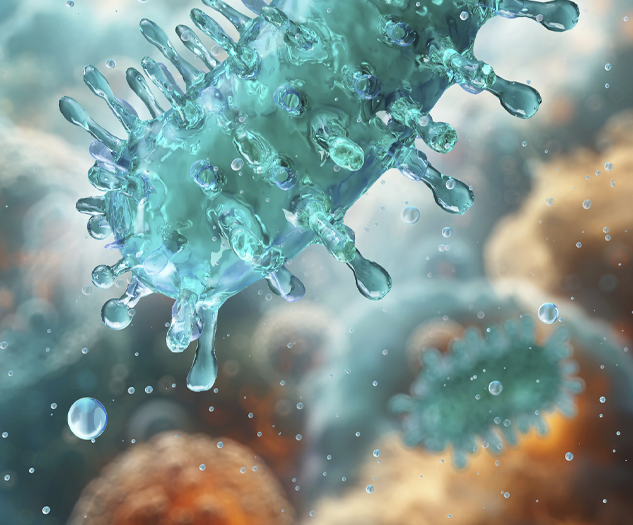 microscopic image of a pathogen, virus.