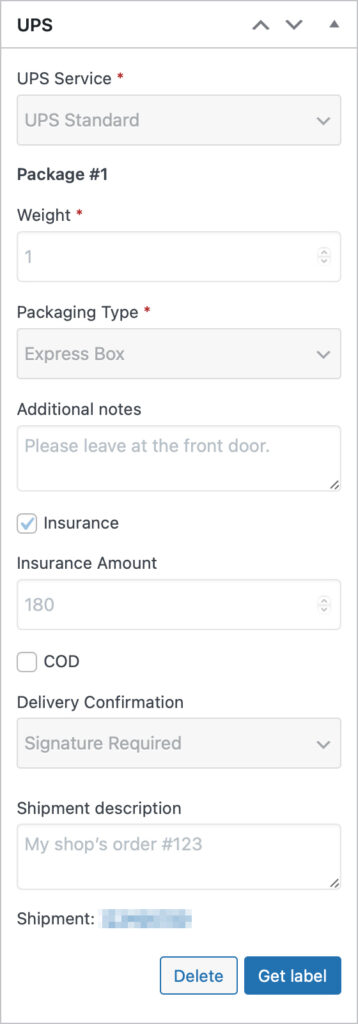 Ups Labels Shipment Created Get Label